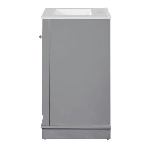 Bathroom Vanity With Sink, Freestanding Single Cabinet Set, Soft Close Door, Adjustable Shelf