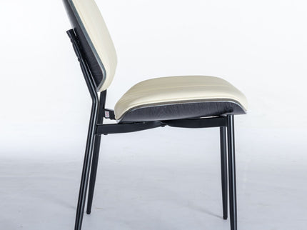 Dining Chairs (Set of 2) Mid-Century Modern Retro Chair With Walnut Bentwood Back Upholstered Seat Metal Legs Adjustable Foot For Kitchen Dining Room Chairs