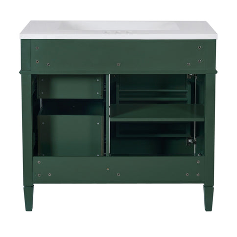 Bathroom Vanity & Top Sink, Modern Bathroom Storage Cabinet With 2 Drawers And A Tip-Out Drawer
