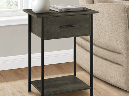 Contemporary 2 Tier Accent Table With Storage Drawer