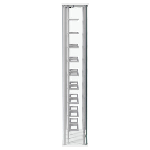 Wine Storage LED Curio Cabinet - Chrome