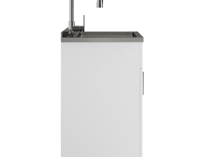 Shaker - Modern Wide, Laundry Cabinet With Faucet And Stainless Steel Sink