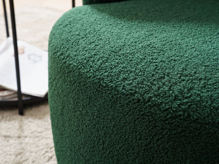 Teddy Fabric Swivel Accent Armchair Barrel Chair With Powder Coating Metal Ring