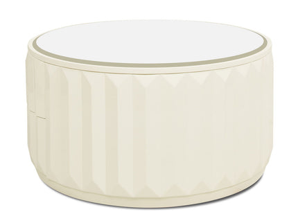 Facino - Round Storage Coffee Table - White Birch