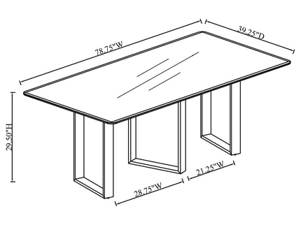 Forster - Rectangular Sintered Stone Dining Table - Gray