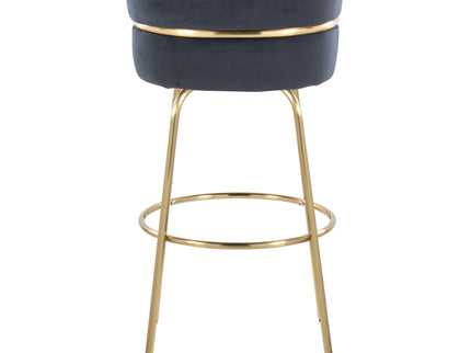Cinch - Glam / Art Deco Fixed Height Barstool With Swivel With Round Footrest (Set of 2)