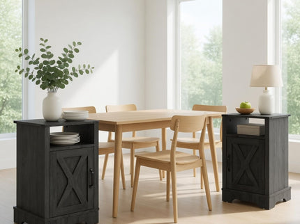 Farmhouse Nightstand, Charging Station & Storage
