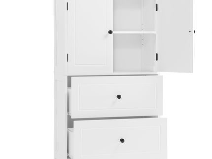 Bathroom Storage Cabinet With 2 Doors And Drawers, Adjustable Shelf