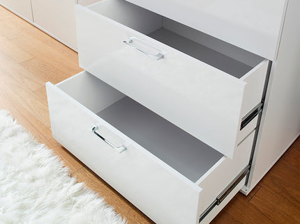 Bliss - Glossy 4 Drawer Jumbo Chest With Extra Deep Storage