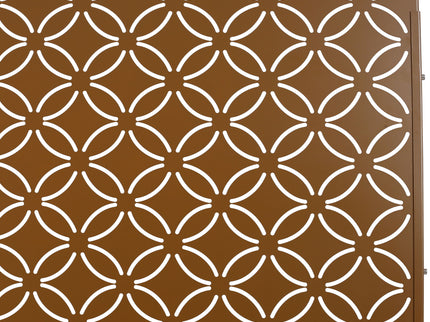 Freestanding Decorative Privacy Screen For Deck Balcony Patio, Metal Privacy - Brown