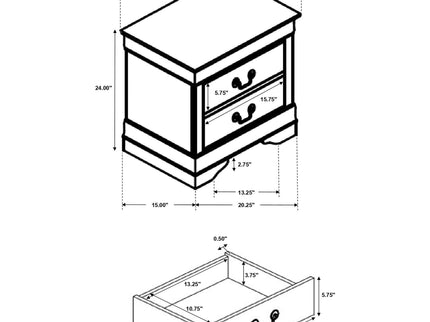 Demetra - 2 Drawer Nightstand - Cappuccino