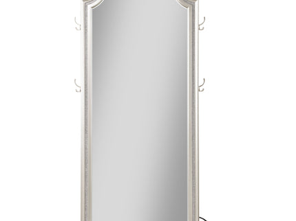 Colwood - Full Floor Mirror With LED Lighting And Storage Hooks - Silver