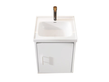 20" Floating Bathroom Vanity Combo With Wall Cabinet, Ceramic Sink & Soft Close Doors - White