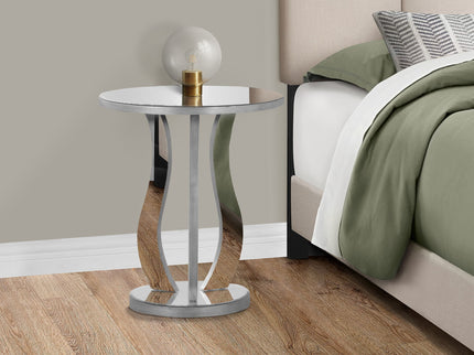Accent Table, Side Mirror, Transitional - Silver