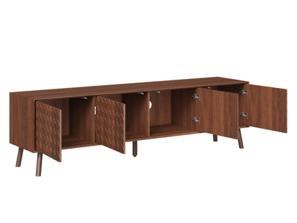 70" TV Stand For TVs Up To 80", Soft Closing Hinges And Cable Management - Walnut