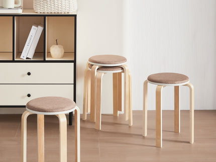 Stackable Round Backless Stools (Set of 4)