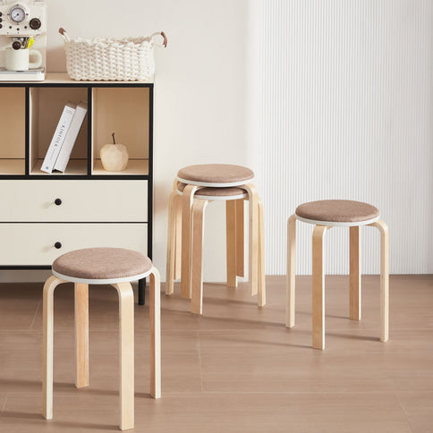 Stackable Round Backless Stools (Set of 4)