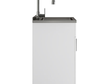 Shaker - Modern Wide, Laundry Cabinet With Faucet And Stainless Steel Sink