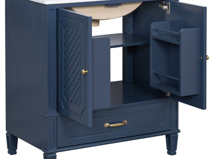 Bathroom Vanity With Sink, Soft Closing Door, Multi Functional Storage