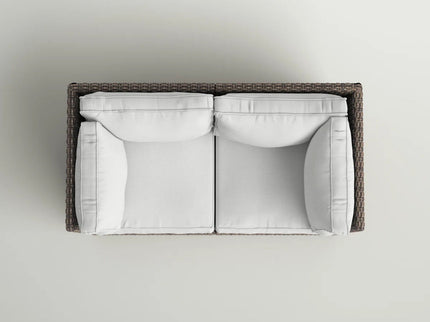 Modern Patio Wicker Loveseat With Cushions