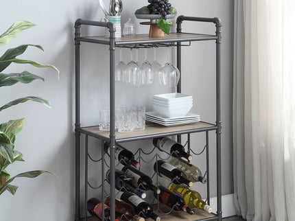 Brantley - Wine Rack - Gray / Oak
