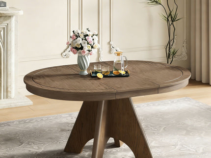 Extendable Dining Table With Sturdy Crossed Legs