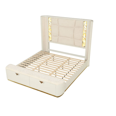 La Pierre - Modern Bedroom Set With Upholstered LED Bed
