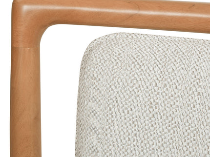 Scandi - Upholstered Dining Chair, Stain Resistant High (Set of 2) - Natural Light Brown / White Pepper
