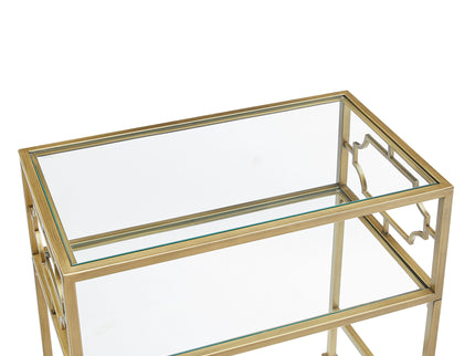 Grifton - Rectangular Glass Accent Table - Antique Gold