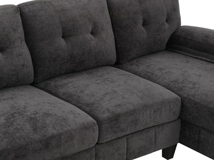 U-Shaped Sectional Sofa 103.5" Fabric Couch With Dual Chaise Lounges, Storage Pockets, Armrest Pillows