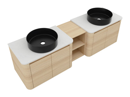 Mounted Bathroom Vanity With Art Sink, 1 Storage Shelf, Soft Close Door