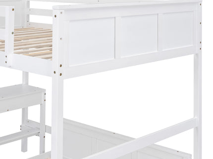 Full Over Full Bunk Bed With Desk