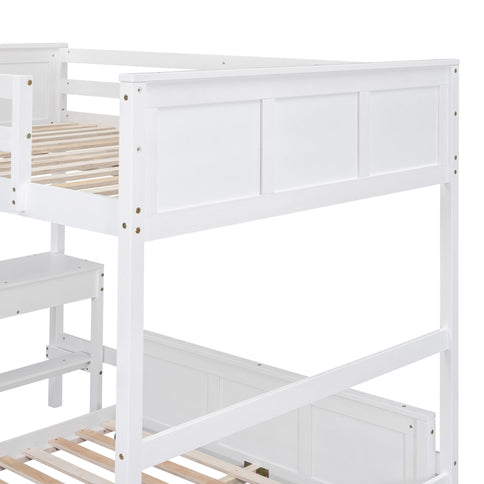 Full Over Full Bunk Bed With Desk