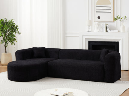 L - Shape Boneless Cloud Couch With 2 Throw Pillows For Living Room