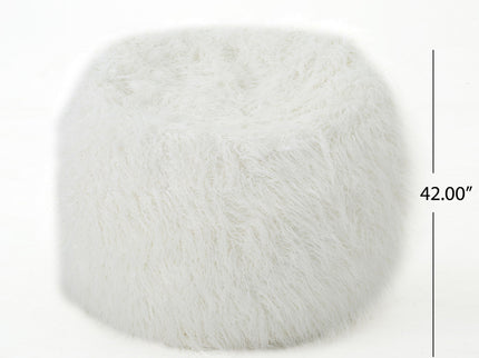 Mahin - Rounded 5 Foot Bean Bag Cozy Modern Design - White