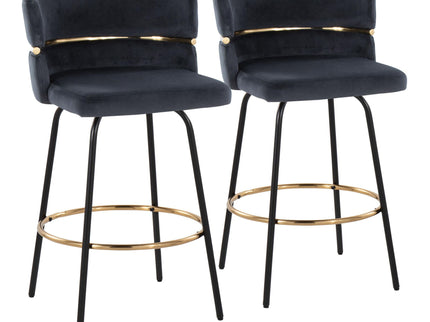 Cinch - Contemporary Fixed Height Counter Stool With Swivel & Round Footrest (Set of 2)