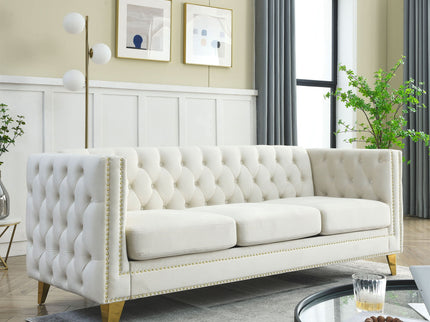 Upholstered Couch Sofa With Button Tufting For Living Room