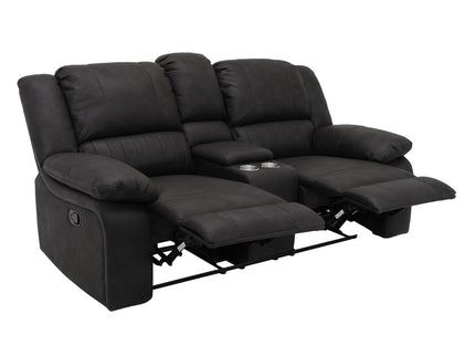 Reclining Console Loveseat - Black - Fabric