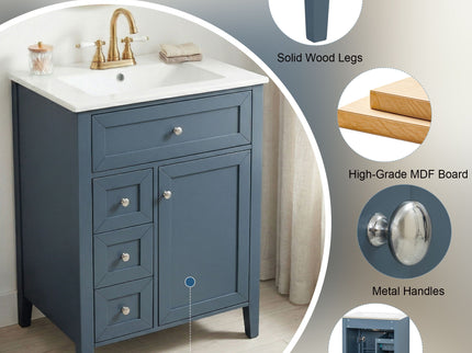 Bathroom Vanity With Sink, Soft Closing Cabinet