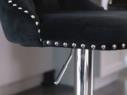 Swivel Barstools Adjusatble Seat Height From 25-33", Modern Upholstered Base Bar Stools With Backs Comfortable Tufted For Home Pub And Kitchen Island (Set of 2)