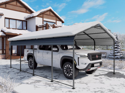 Heavy Duty Carport With Galvanized Roof And Enhanced Base - Anthracite