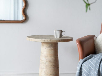 Round Side Table With Pedestal Base