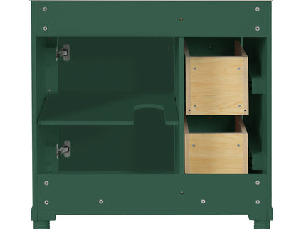 Bathroom Vanity With Sink, Freestanding Storage Cabinet & 2 Drawers And Soft Closing Door, Solid Legs, Frame, Basin,