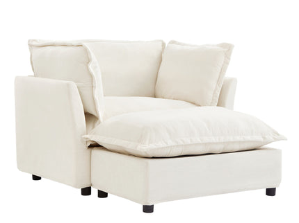 Modern Armchair Sofa With Movable Ottoman