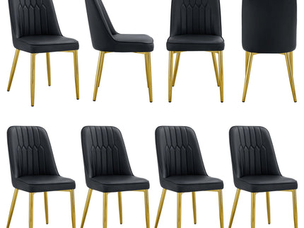 Modern Dining Chairs With Metal Legs And Simple Line Design On Backrest