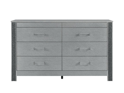 Lorenzo - Dresser With Hidden Jewelry Compartment And Bar Handles In - Silver