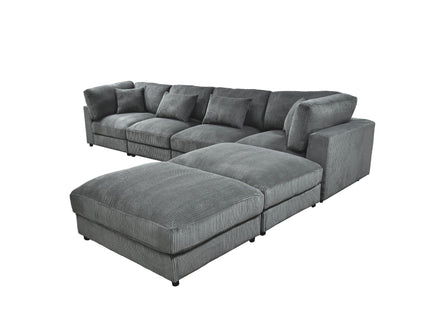 Upholstered Modular Sectional & Custom Configuration And Toss Pillows