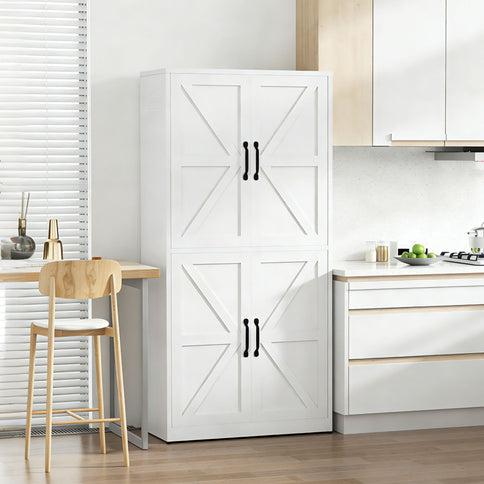 Kitchen Pantry Cabinet With Adjustable Shelves, Heavy Duty Storage - White