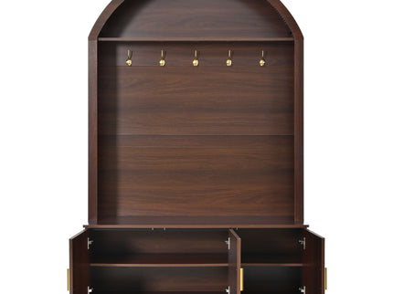 Arched Top Hall Tree With 5 Hooks