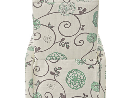 Modern Manual Recliner, Home Theater Chair With Adjustable Backrest For Living Room - Beige / Blue